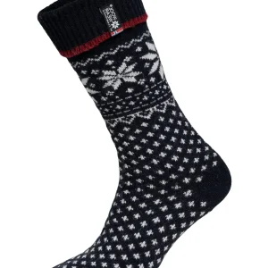 Ein Paar 70% Lammwollsocken mit Umschlag Norweger Design