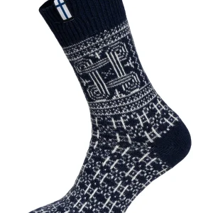 Skandinavische Wollsocke "Finnland" Glückssymbol
