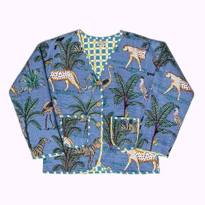 handgefertigte Baumwolljacke "Savanna Blue"